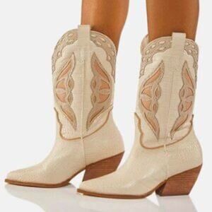 Steve Madden Wynter Boot Croc Embossed Leather Size 8